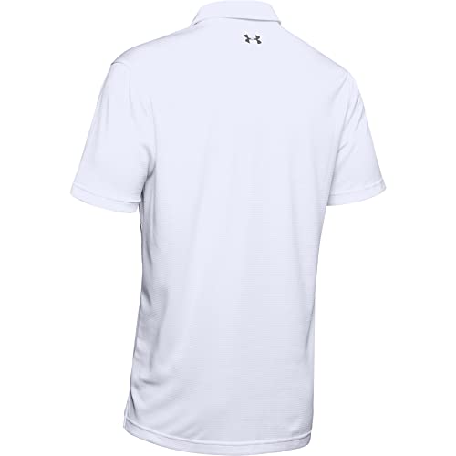 UNDER ARMOUR mens Tech Golf Polo ,Graphite (040)/Black,Small Tall
