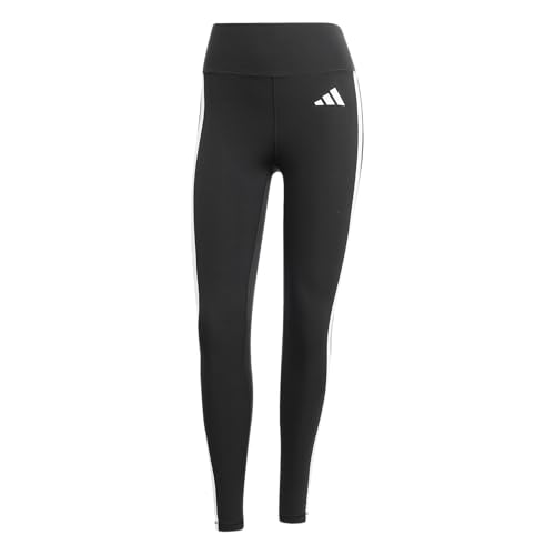 adidas Womens Optime Essentials 3-Stripes Full-Length Training Leggings,Black/White,X-Small