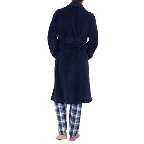 IZOD Men's Comfort-Soft Fleece Robe, Navy, XX-Large-3X-Large
