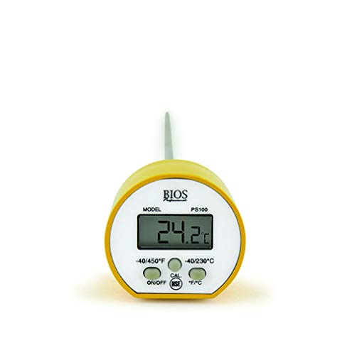 BIOS Professional Digital Cooking Thermometer, Chefs, Cooks, Water Resistant, 5" Stainless Steel Stem, NSF Approved, Calibratable, 40C to 230C / -40F to 450F, C/F Switchable, Accurate, Reliable