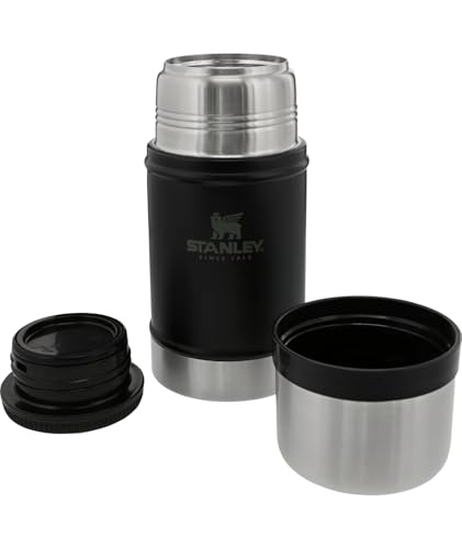 Stanley Classic Legendary Large Food Jar 24 oz | Vacuum Insulated Food Container | Wide Mouth Screw On Lid | Packable for Travel | Stainless Steel with Leakproof Lid | BPA-Free | Black 2.0
