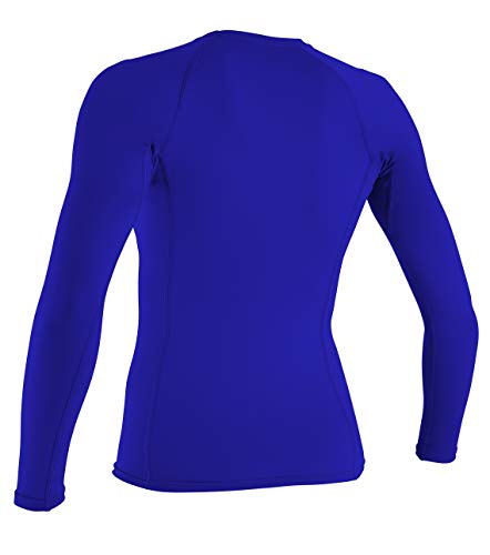 O'NEILL Wetsuits UV Sun Protection Womens Basic Skins Long Sleeve Crew Sun Shirt Rash Guard, Tahitian Blue, Medium