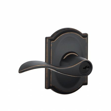 Schlage F51A Acc 716 CAM Camelot Collection Accent Keyed Entry Lever, Aged Bronze