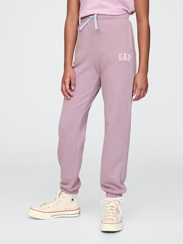 GAP Girls' Logo Pull-on Jogger Fleece Sweatpants, Amethyst Purple, X-Large