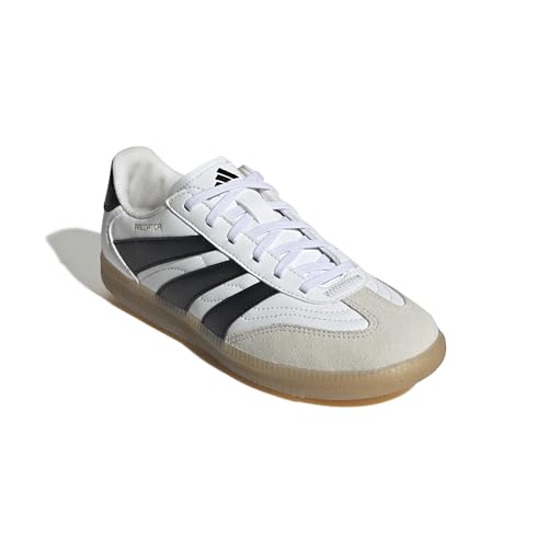 adidas Unisex-Kids Freestyle Predator Indoor Soccer,White/Black/Gold Metallic,13.5