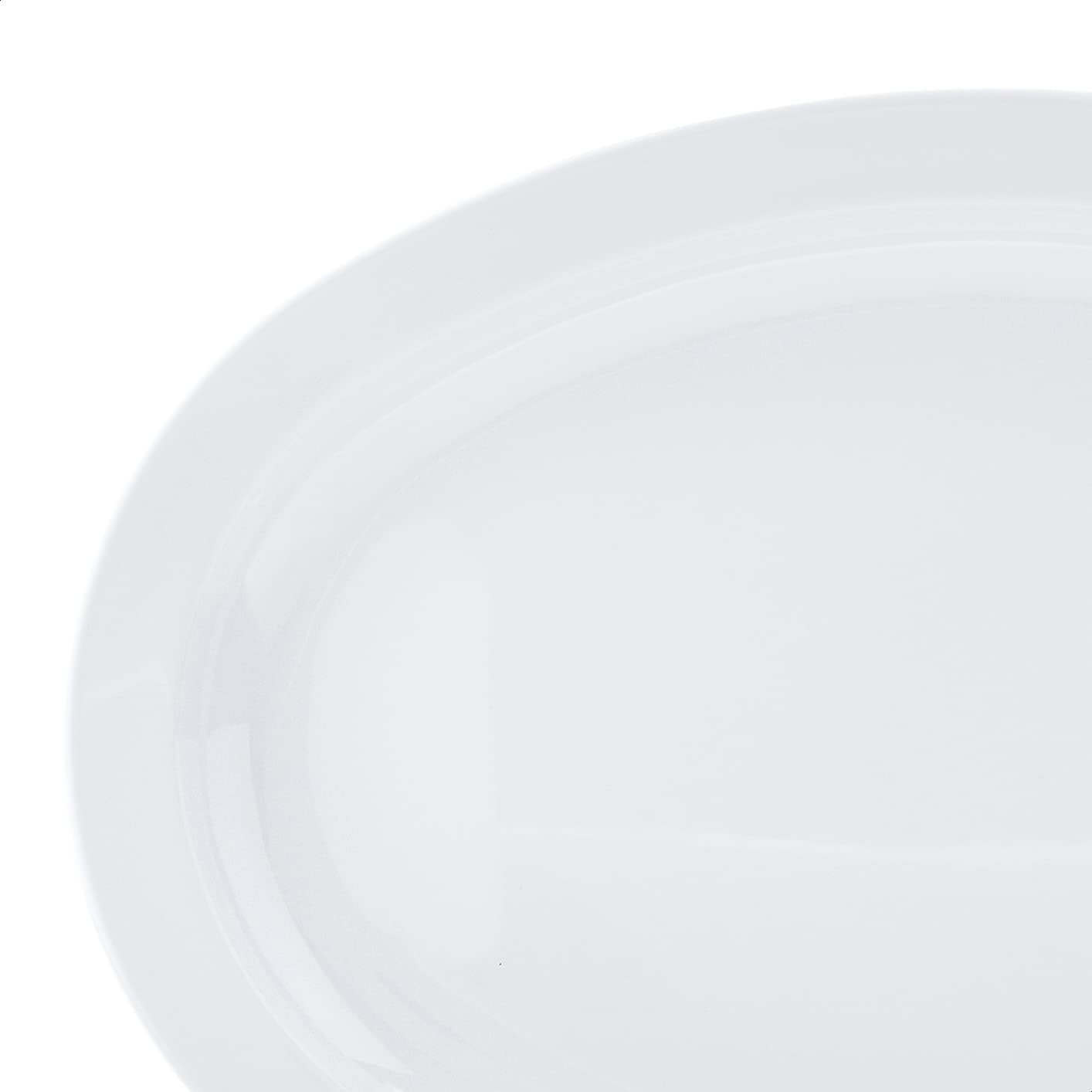 Amazon Basics 13 in. x 9.75 in. White Melamine Oval Platter Narrow Rim - 6 Piece Set
