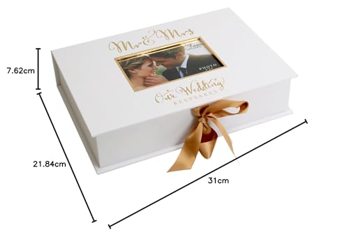 Oaktree Gifts Golden Foil Wedding A4 Keepsake Box