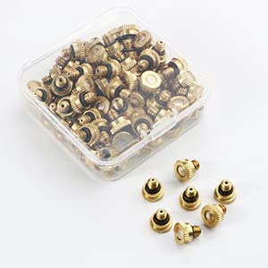 KUWAN 150pcs Brass Misting Nozzles for Cooling System 0.012" (0.3 mm) 10/24 UNC Garden (yellow5)