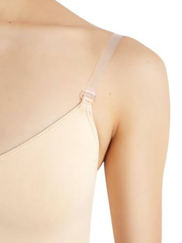 Capezio Camisole Leotard w/Clear Transition Straps, Nude, Large