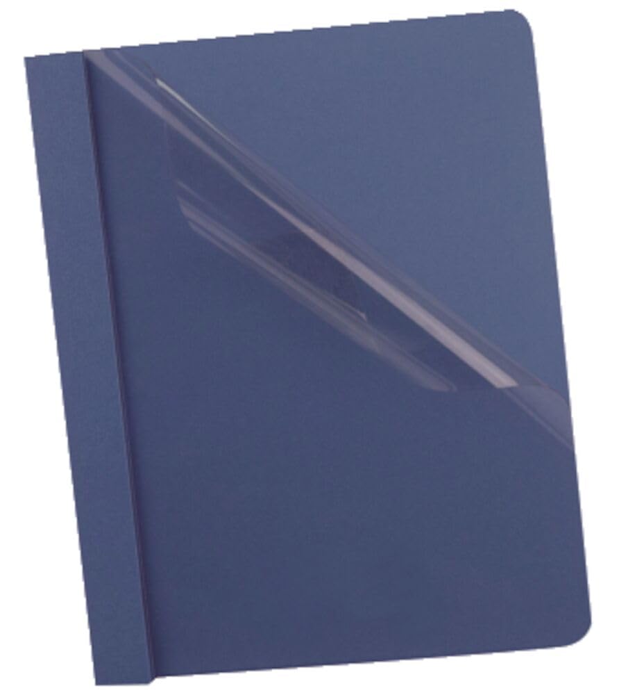 Oxford Duotang, Clear Front Report Cover with Prongs, Letter Size, Dark Blue, 100-Sheet Capacity, 2-Prong Fasteners, 25-Pack, for School, Office or Professional Presentations