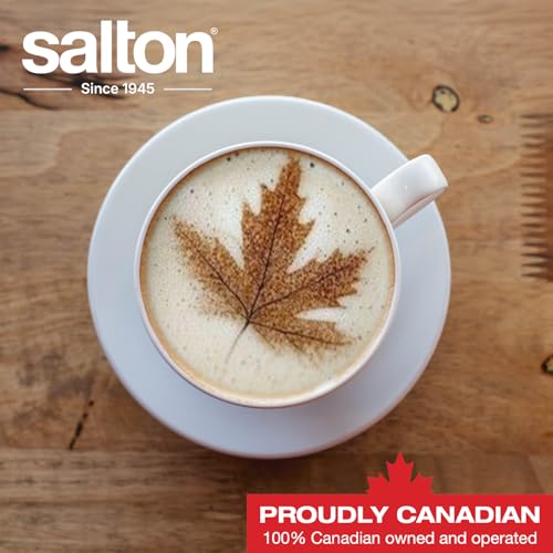 Salton Temperature Control Glass Kettle – 1.7 L | 7 Temperature Settings (104°F–212°F / 40°C–100°C) | Bonus Tea Steeper | LED Colour Change | Keep Warm Function | 360° Swivel Base | Proudly Canadian