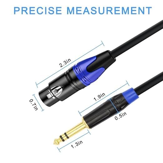 XLR to 1/4 TRS Stereo Adapter, XLR Female to 1/4 Inch (6.35mm) Balanced Microphone Stereo Audio Converter Adapter Cable (2Pack / 50 FT)