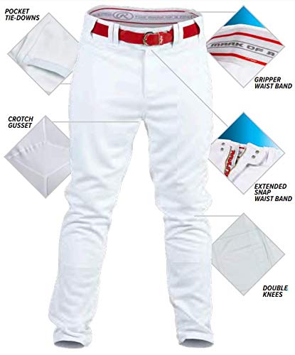 Rawlings Men's Baseball Pant (Blue Grey/Navy, Medium)