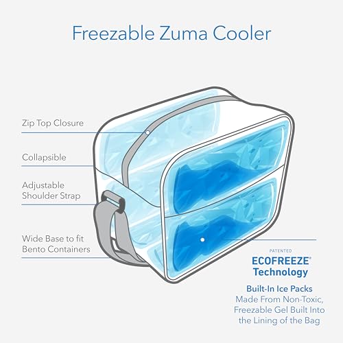 PackIt Freezable Zuma 15-Can Cooler, Lavender, Built with ECOFREEZE Technology, Collapsible, Reusable, Zip Closure with Adjustable Shoulder Strap and Front Zip Pocket, Fits 15, 12 oz Cans