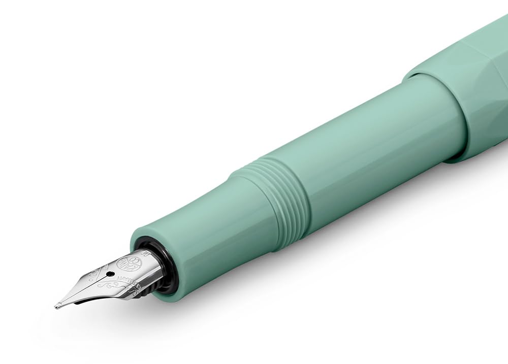Kaweco COLLECTION Fountain Pen Smooth Sage, Fine Nib Sport Octagonal Clip Chrome