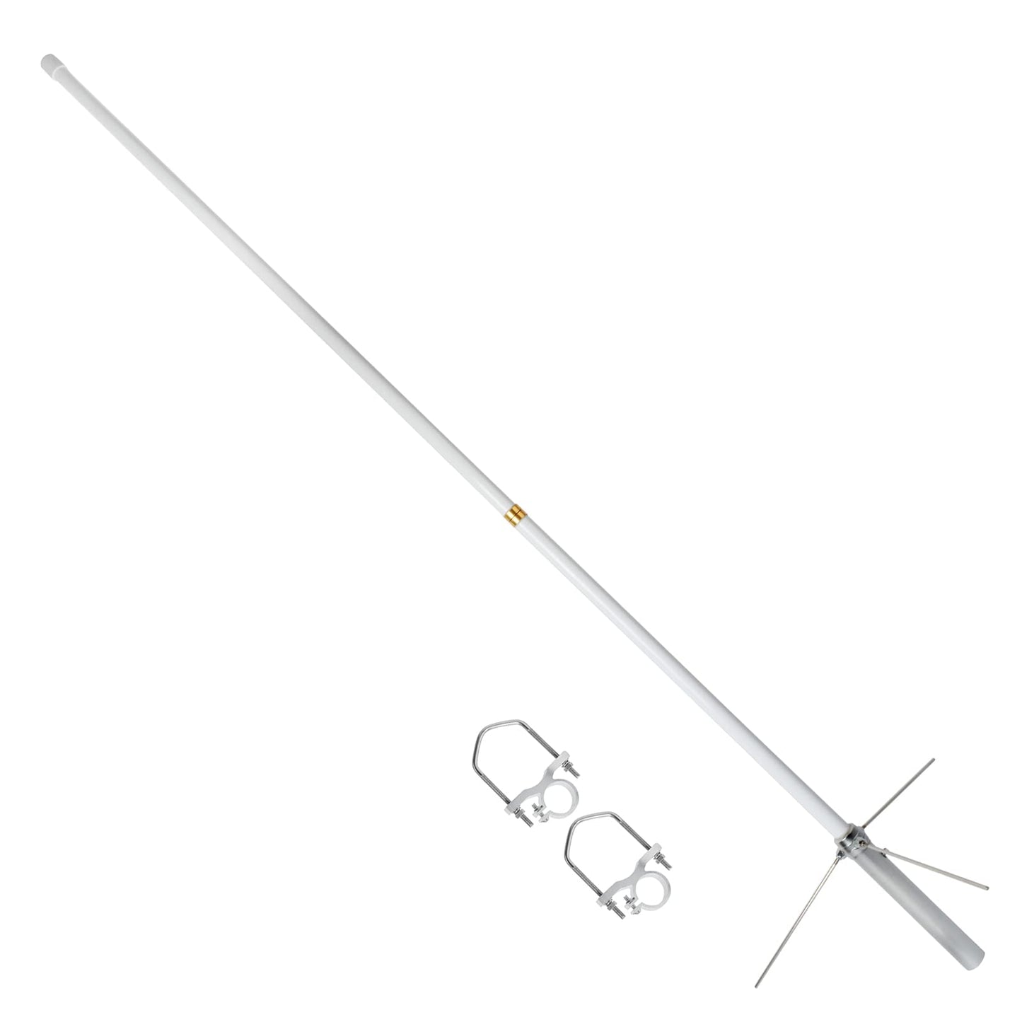 HYSHIKRA FB17UV Dual Band 2M/70CM Fiberglass 4.5/7.2dBi 66in. UHF-Female(SO239) Base Outdoor Roof Antenna with Bracket Mount for Kenwood Yaesu Motorola Icom Mobile Radio Transceiver