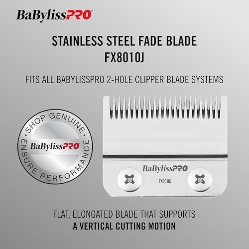 BaBylissPRO Barberology Stainless Steel Replacement Fade Clipper Blade, FX8010J Fade Blade
