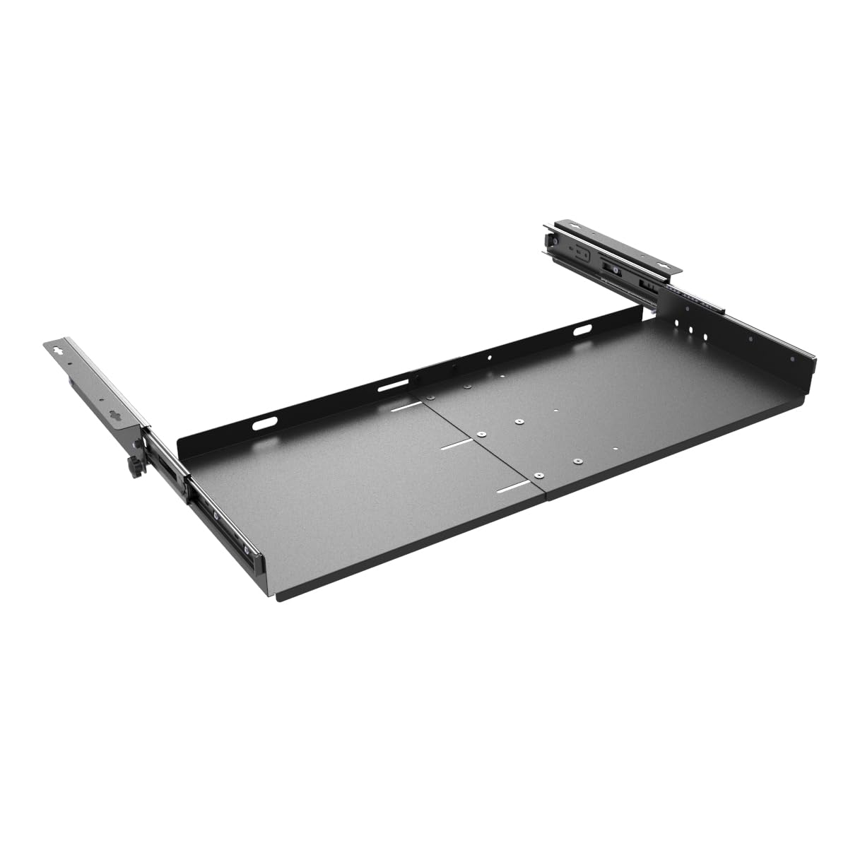 JINGCHENGMEI Sliding Keyboard Tray Under Desk, Pull-Out Keyboard and Mouse Tray, 27 x 9.8 inches Large Platform Slide-Out Computer Drawer for Typing, Metal, Black