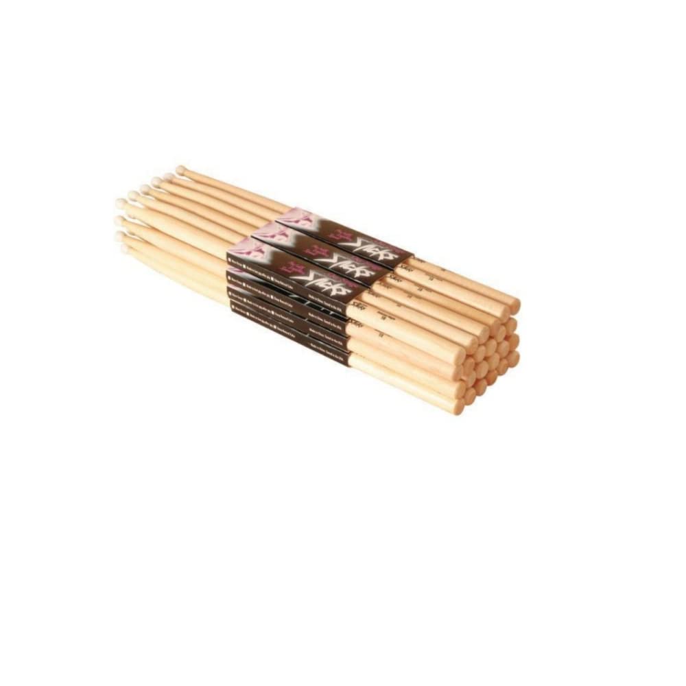 OnStage MUS HN7A 7A Drum Sticks - 12 Pair, Nylon Tip, Natural