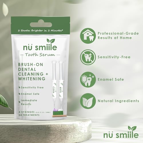 Cleaning and Whitening Tooth Serum by nu smiile - Brush-On Dental Cleaning and Whitening with Xyliprox Teeth Whitening Gel - Enamel Safe - 24 Treatments