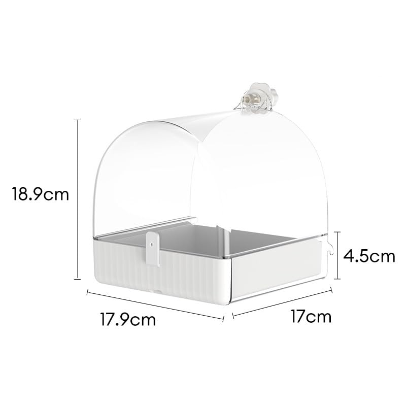 Bird Bath Cage, No-Leakage Bird Bathtub with Hanging Hooks Cage Accessory Suitable for Small to Medium Birds, Like Lovebirds, Finches, Parakeets, Canary