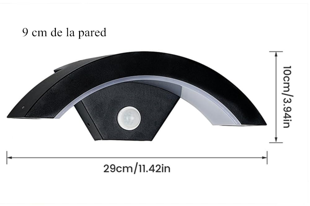 Ikenta Motion Sensor Outdoor Wall Lamp Lights LED, Porch Lights Outdoor Wall Lamps for Patio, Waterproof IP65 3000K 18W Aluminium