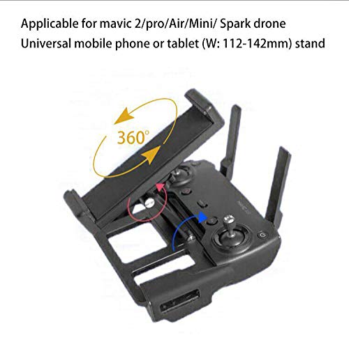 Tablet Mount Holder Compatible with Mavic 2/Spark/Mavic Air/Pro/Mini Remote Controller of DJI' s Drone, Aluminum-Alloy Adjustable Mobile Phone Bracket Mount.