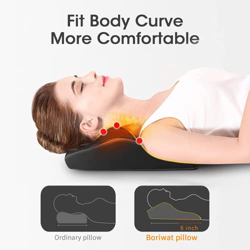 Boriwat Back Massager Neck Shoulder Massager with Heat, Shiatsu Massage Pillow for Pain Relief, Masseur for Neck, Back, Shoulder and Leg, Gifts for Men Women Mom Dad, Stress Relax at Home and Office