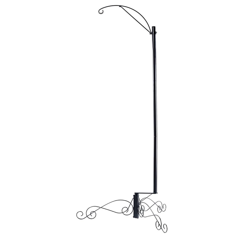 HOHIYA 61 Inch Adjustable Bird Cage Stand Shepherd Hook Heavy Duty 1 Inch Pole14 lbs Capacity for Bird Feeder Hanging Plants Lanterns Wind Chimes Solar Light Basket Black Taiwan Made