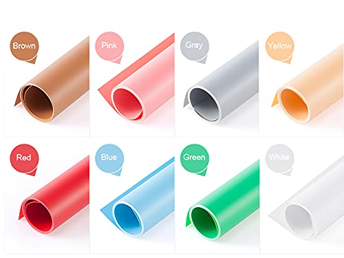 Meking 40X78in / 100X200cm PVC Backdrops 8 Color Kit for Photography, Matte Vinyl Background Seamless Photo Backdrop for Portrait Product Photography Video Studio