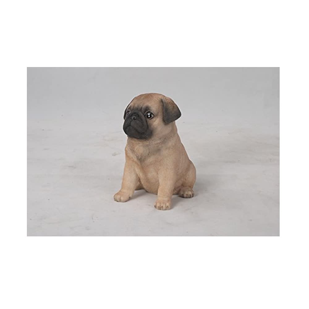 Hi Line Sitting Pug Puppy Figurine,Brown/Tan