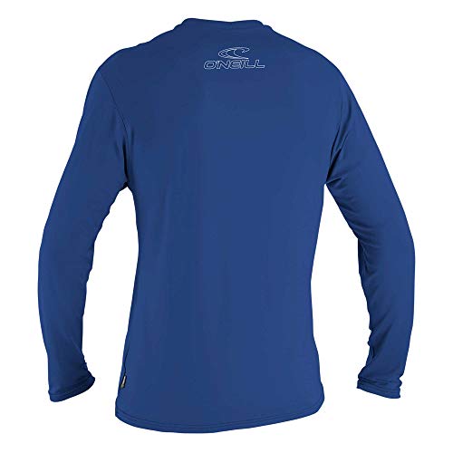 O'Neill UV 50+ Sun Protection Mens Basic Skins Long Sleeve Tee Sun Shirt Rash Guard, Pacific, Medium