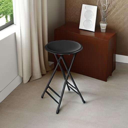 TG 82-0827 24-Inch Cushioned Folding Stool, Black