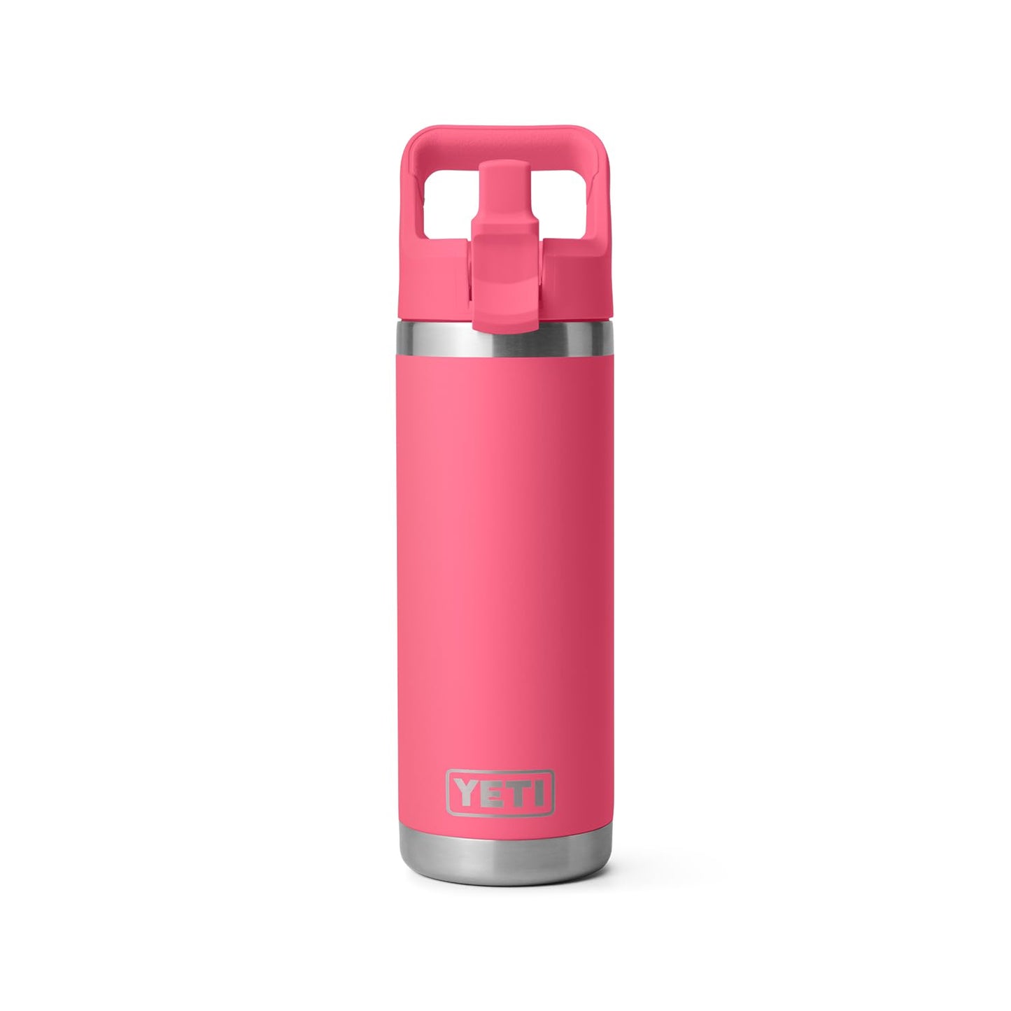 YETI Rambler 18 oz Bottle, Vacuum Insulated, Stainless Steel with Straw Cap, Tropical Pink