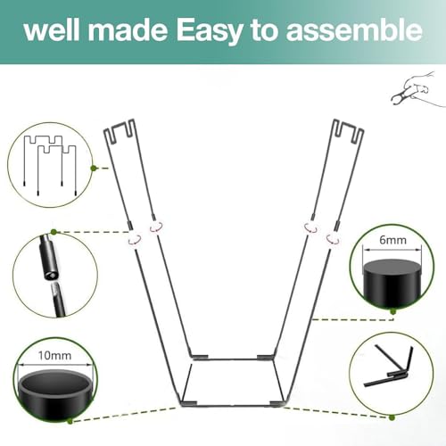 2pcs Metal Trash Bag Holder, Garden Garbage Bags Holder Frame Holds 30-45 Gallon Bags, Multi-Use Outdoor Leaf Bag Stand for Yard Camping Lawn, Party Supplies Rubbish Sack Support Frame