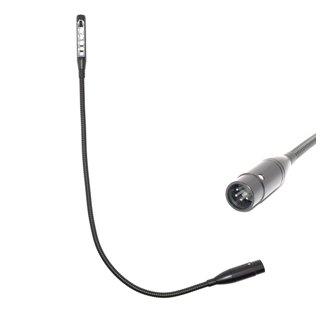 PALPEAL 24 inch XLR 4 Pin Flexible LED gooseneck Light for Stage DJ Mixer, White Light,12V,2 Watt