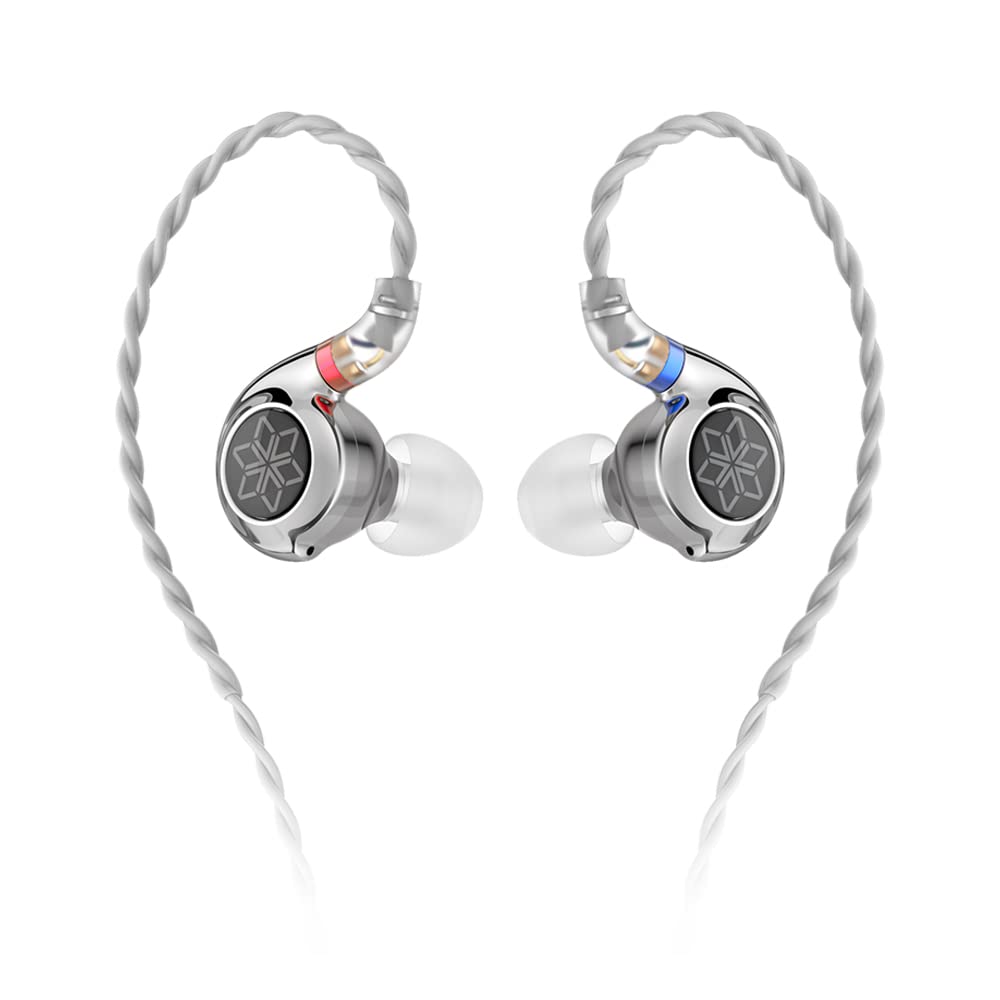 FIIO FD11 Earphones High Performance Dynamic Driver IEMs Earbuds with Deep Bass 0.78mm Detachable Cable 3.5mm Plug in Ear Headphones for Musician Singer Music (Silver)