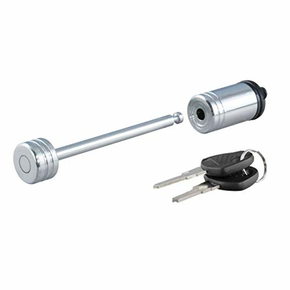 CURT 23523 Chrome Trailer Tongue Coupler Lock, 1/4-Inch Pin Diameter, Up to 3-3/8-Inch Span