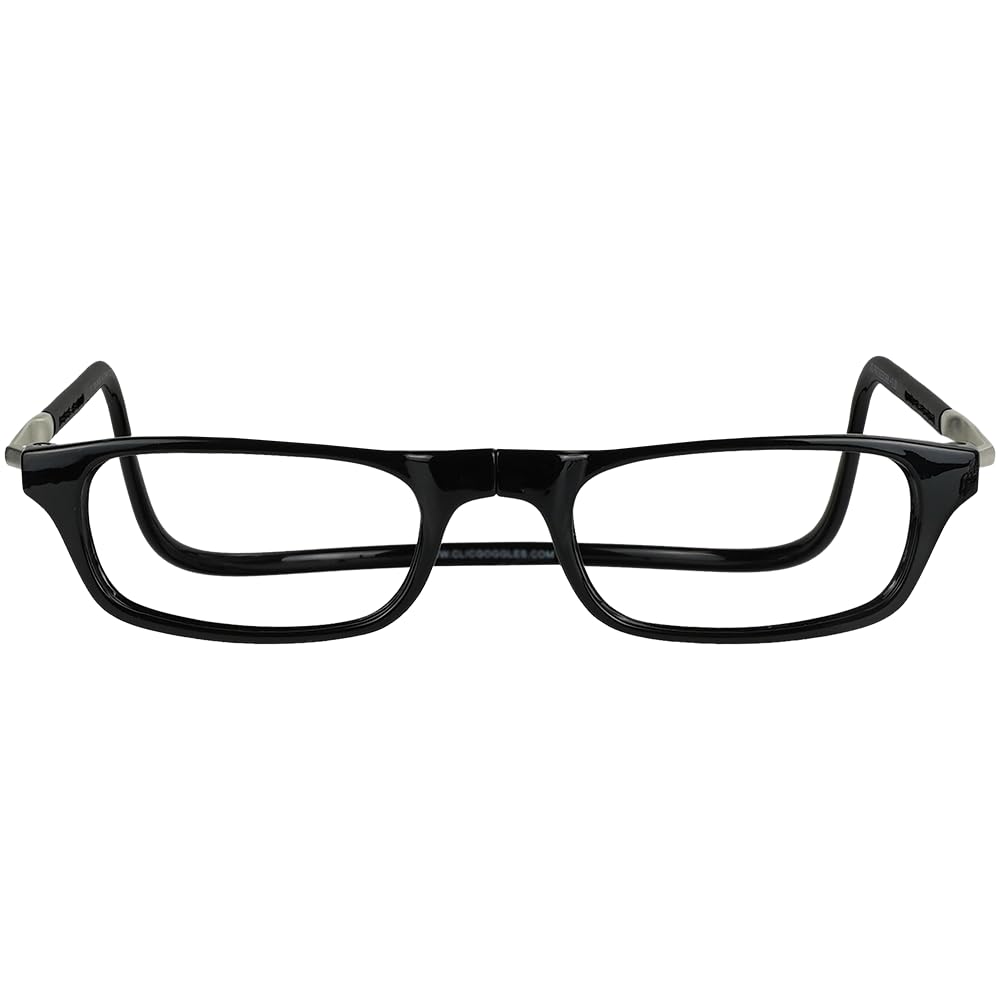 Clic Magnetic Reading Glasses, Computer Readers, Replaceable Lens, Original Long, (M-L, Black, 1.75 Magnification)