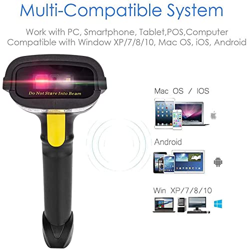 NETUM Bluetooth QR 2D Barcode Scanner Handheld USB Wireless 1D 2D Bar Codes Imager for Mobile Payment Computer Screen Scan for POS Android iOS iMac Ipad System NT-1228BL