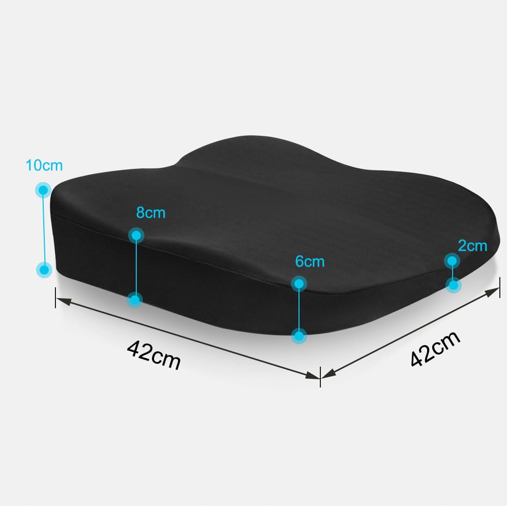 ACBAGI Adult Car Booster Seat for Driver, Driving Seat Cushion,Comfort Memory Foam Car Seat Cushion for Height, Seat Cushion for Car,Office Chair and Home Chair (Black A)