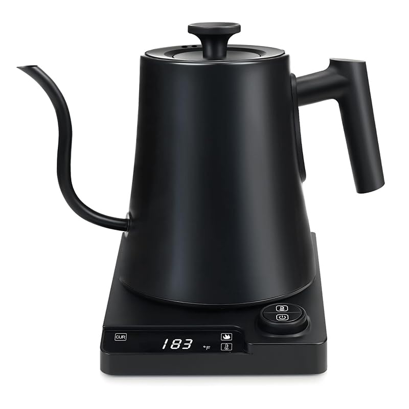 VICBINLY Gooseneck Electric Kettle, Tea Kettle for Boiling Water, Hot Water Boiler Heater for Pour Over Coffee, Temperature Control, Keep Warm 8 Hours, Temperature Control, Black