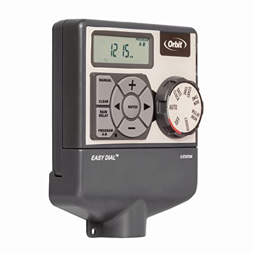 Orbit 28966 Easy Dial 6-Station Indoor Sprinkler Controller Gray