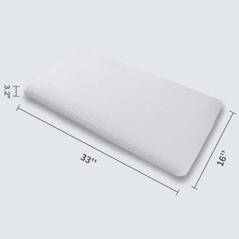 DLIGHT BD Slim 3.2" Stomach Sleeping Memory Foam Pillow-Thin, Flat, Soft Yet Supportative for Belly, Back& Stomach Sleepers (3.2" Slim-King)