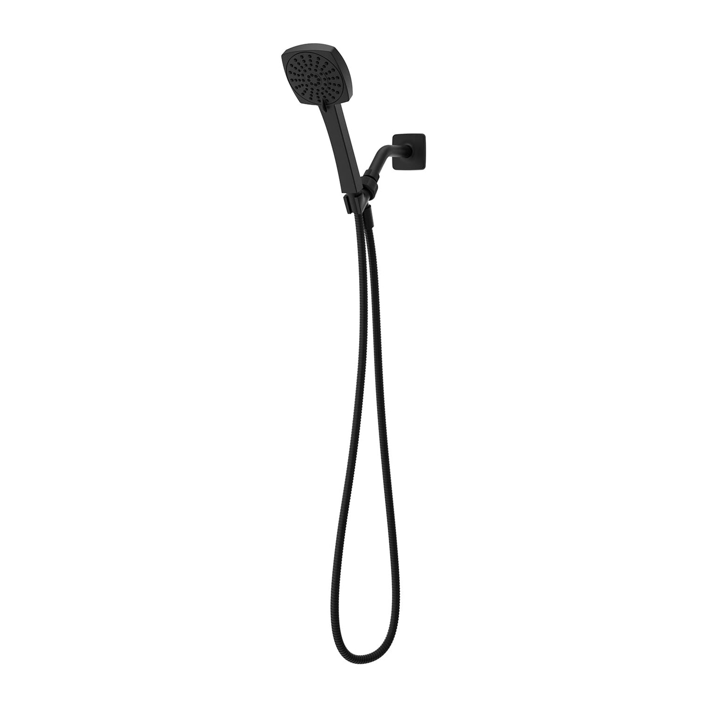 Pfister Penn Matte Black High Pressure Handheld Showerhead, 5-Setting Hand Held Shower Head with Hose, Transitional Bathroom Decor