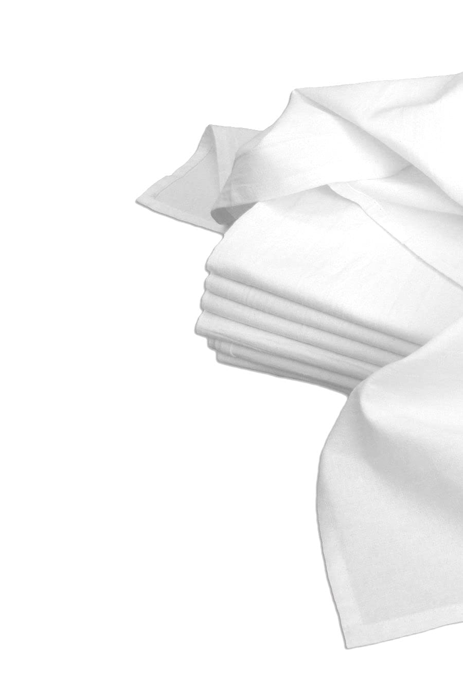 Aunt Martha's 33-Inch by 38-Inch Flour Sack Dish Towels, Premium 130 Thread Count, White, Set of 7