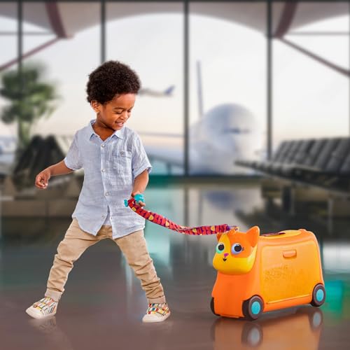 B. toys – On The Go – Lolo Ride-On Suitcase for Kids – Rolling Luggage with Storage Space - Travel & Play – Fun Animal Design for Toddlers 2+ Years