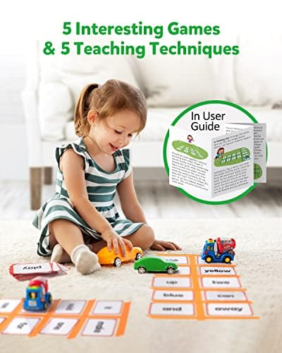 Coogam Sight Words Educational Flashcards - 220 Dolch Sightwords Game with Pictures & Sentences,Literacy Learning Reading Cards Toy for Kindergarten,Home School Kids