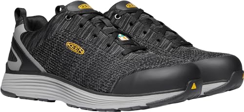 KEEN Utility Men’s CSA Sparta Low Alloy Toe Work Shoes Construction Shoe, Black/Grey Flannel, 12 D (Medium) US