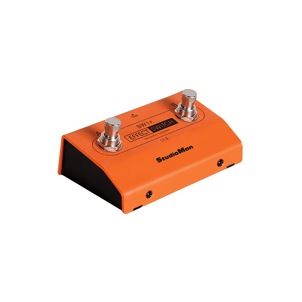 StudioMan SW1+ Dual-Footswitch Controller -Orange, Compatible with Multi Effects for Looper, Drum, Tuner, Effect Control